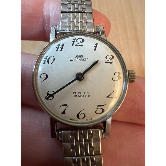John Wanamaker wristwatch 17 Jewel Manual Wind Speidel Band main image 4